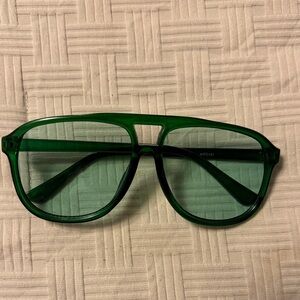 Green Aviator Sunglasses
